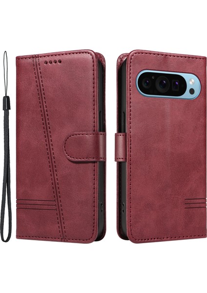 Google Pixel 9/ Pixel 9 Pro Kılıf Deri Kitap Kapaklı Telefon Kılıfı Cüzdan Standı Görünümü (Yurt Dışından)