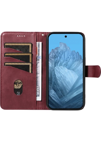 Google Pixel 9/ Pixel 9 Pro Kılıf Deri Kitap Kapaklı Telefon Kılıfı Cüzdan Standı Görünümü (Yurt Dışından)