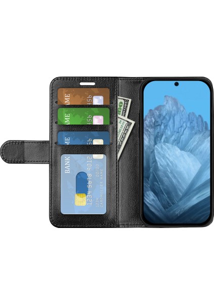 Google Pixel 9/pixel 9 Pro Kılıfı Crazy Horse Doku Tpu+Pu Deri Cüzdan Kapaklı Telefon Kılıfı (Yurt Dışından)