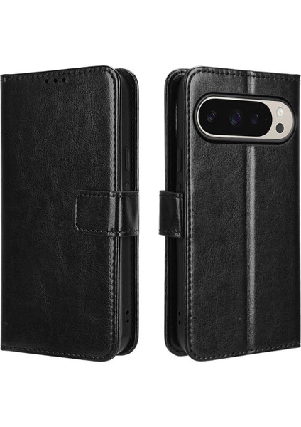 Google Pixel 9 Pro/pixel 9 Kılıfı Crazy Horse Doku Pu Deri Cüzdan Koruyucu Telefon Kılıfı (Yurt Dışından)