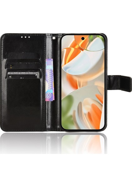 Google Pixel 9 Pro/pixel 9 Kılıfı Crazy Horse Doku Pu Deri Cüzdan Koruyucu Telefon Kılıfı (Yurt Dışından)
