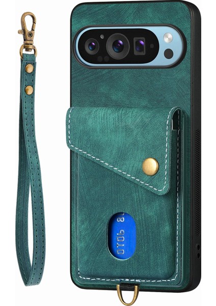 Google Pixel 9/ Pixel 9 Pro Kılıf Kart Yuvası Destekli Deri Tpu Telefon Kılıfı (Yurt Dışından)