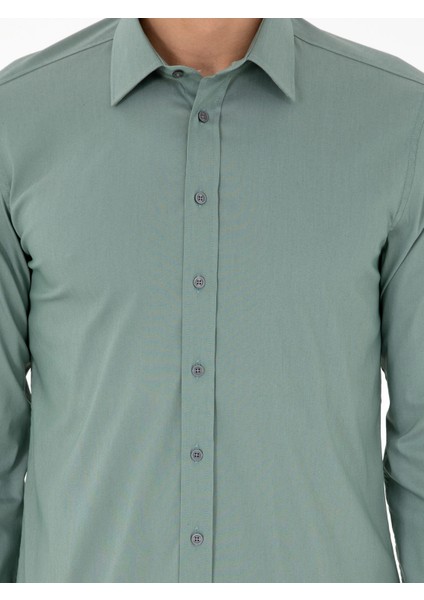Erkek Mint Slim Fit Uzun Kollu Gömlek 50284433-VR237