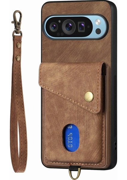 Google Pixel 9/ Pixel 9 Pro Kılıf Kart Yuvası Destekli Deri Tpu Telefon Kılıfı (Yurt Dışından)