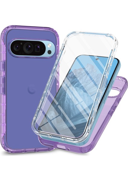 Google Pixel 9/ Pixel 9 Pro Kılıf Tpu+Pc Tam Koruma Darbeye Dayanıklı Telefon Kılıfı Pet Ekran Koruyucu ile (Yurt Dışından)