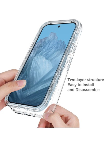 Google Pixel 9/ Pixel 9 Pro Kılıf Tpu+Pc Tam Koruma Darbeye Dayanıklı Telefon Kılıfı Pet Ekran Koruyucu ile (Yurt Dışından)