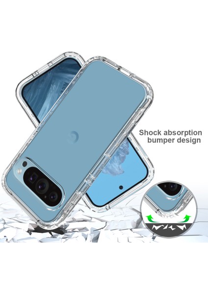 Google Pixel 9/ Pixel 9 Pro Kılıf Tpu+Pc Tam Koruma Darbeye Dayanıklı Telefon Kılıfı Pet Ekran Koruyucu ile (Yurt Dışından)