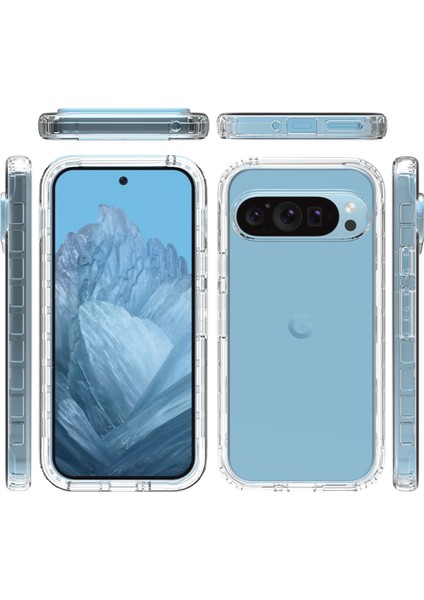 Google Pixel 9/ Pixel 9 Pro Kılıf Tpu+Pc Tam Koruma Darbeye Dayanıklı Telefon Kılıfı Pet Ekran Koruyucu ile (Yurt Dışından)