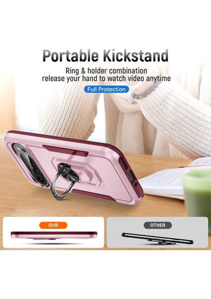 Google Pixel 9/pixel 9 Pro Kılıf Askeri Sınıf Halka Destek Pc+Tpu Telefon Kılıfı (Yurt Dışından) modelleri