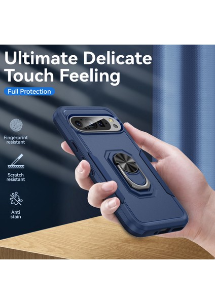 Google Pixel 9/pixel 9 Pro Kılıf Askeri Sınıf Halka Destek Pc+Tpu Telefon Kılıfı (Yurt Dışından)