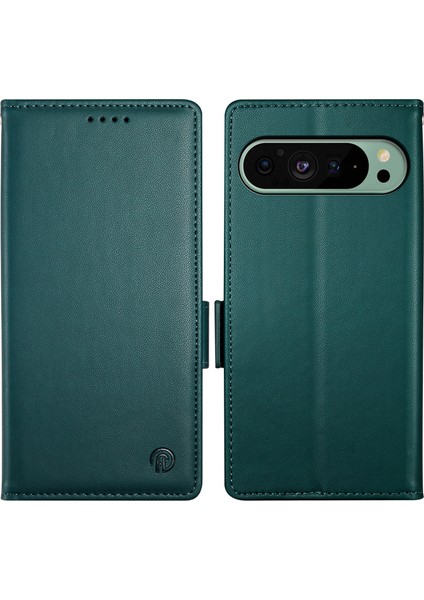 Google Pixel 9/ Pixel 9 Pro Kılıf Yan Manyetik Tokalar Deri Stand Telefon Kılıfı (Yurt Dışından)