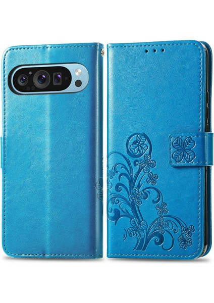 Google Pixel 10 Pro/ Pixel 10/ Pixel 9 Pro/ Pixel 9 Deri Kılıf Dört Yapraklı Yonca Cüzdan Telefon Kılıfı (Yurt Dışından)
