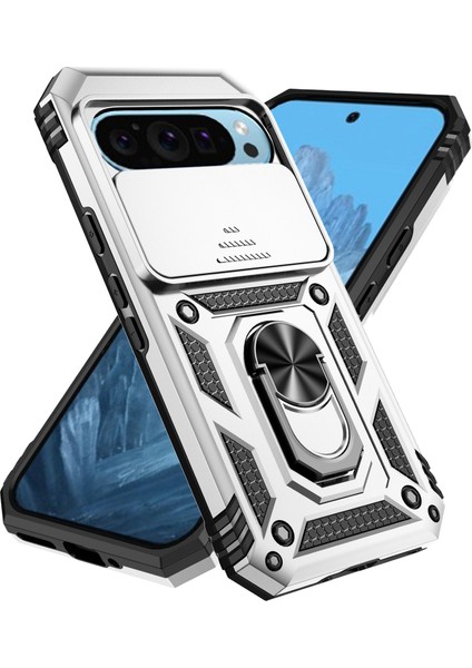 Google Pixel 9/ Pixel 9 Pro Kılıf Kamera Koruma Pc+Tpu Telefon Kılıfı Kickstand ile (Yurt Dışından)