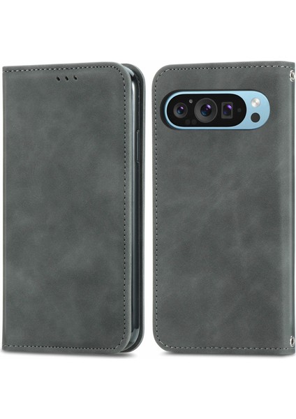 Google Pixel 10 Pro/ Pixel 10/ Pixel 9 Pro/ Pixel 9 Kılıf Cilt Dokunma Hissi Kart Yuvası Deri Telefon Kılıfı Standı Manyetik Emilim (Yurt Dışından)