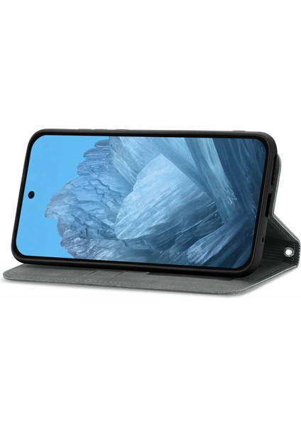 Google Pixel 10 Pro/ Pixel 10/ Pixel 9 Pro/ Pixel 9 Kılıf Cilt Dokunma Hissi Kart Yuvası Deri Telefon Kılıfı Standı Manyetik Emilim (Yurt Dışından)