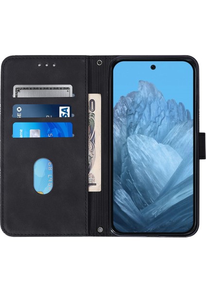 Google Pixel 9/pixel 9 Pro Deri Kılıf El Kayışı Cüzdan Standı Telefon Kılıfı (Yurt Dışından)