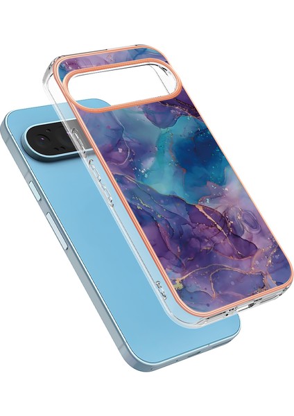 Google Pixel 9/pixel 9 Pro Tpu Mermer Desenli Kılıf Galvanik Kenar Telefon Kılıfı (Yurt Dışından) modelleri