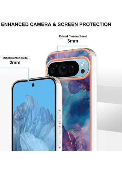 Google Pixel 9/pixel 9 Pro Tpu Mermer Desenli Kılıf Galvanik Kenar Telefon Kılıfı (Yurt Dışından) fırsatları