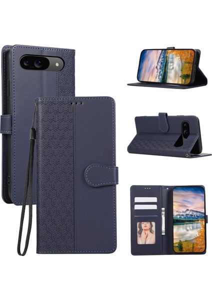 Google Pixel 10 Pro/ Pixel 10/ Pixel 9 Pro/ Pixel 9 Kılıfları Için Çizilmeye Karşı Dayanıklı Ekleme Baskılı Eşkenar Dörtgen Deri Telefon Kılıfı (Yurt Dışından)