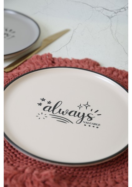 Rainbow Motto Nordic Pasta Tabağı 22 cm 6 Adet