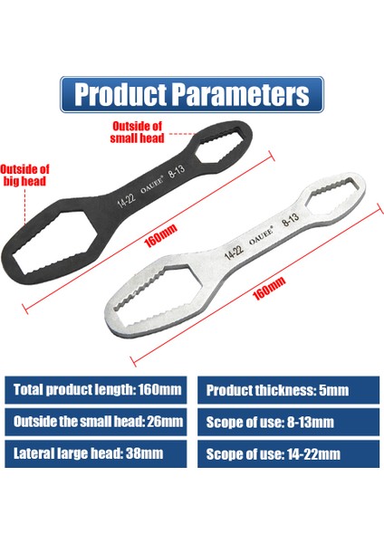 145MM 3-17MM 5mm Tarzı Evrensel Torx Anahtar Kendi Sıkma Ayarlı Gözlük Anahtarı Tahtası Çift Başlı Torx Anahtarı El Aletleri Ev Için (Yurt Dışından) indirimleri