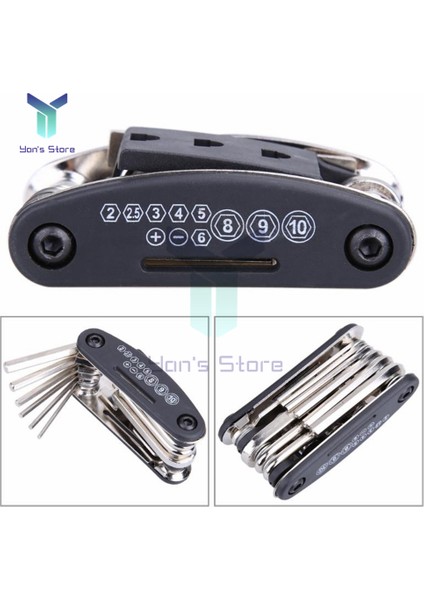 Bisiklet Onarımı Için Çok Fonksiyonlu Katlanabilir Anahtar Takımı Hex Anahtar Somun Lastik Tamir Hex Tornavida Soket (Yurt Dışından)