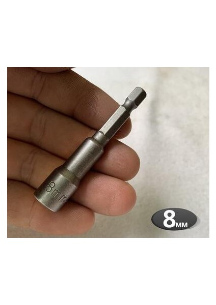 8mm Tarzı 65MM Uzunluk Elektrik Gücü Manyetik Tornavida Somun Sürücü Seti Hex Shank Metrik Anahtar Soket Bit Crv (Yurt Dışından)