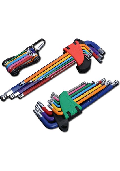 Torx Anahtar Seti Uzun Tarz Bisiklet Tamiri Için Allen Vida Uzun Kol Hex Anahtar Seti Allen Anahtarı Seti Için L Anahtar Kiti Hexagon Anahtarı El Aletleri (Yurt Dışından)