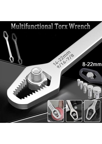 8-22MM 160MM Stili Fabrika Için Evrensel Torx Anahtarı Kendinden Sıkıştırma Ayarlanabilir Gözlük Anahtarı Tahta Çift Başlı Torx Anahtarı El Aletleri (Yurt Dışından) modelleri