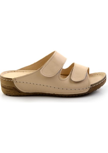 Bej Leather Kadın Terlik K04331023203