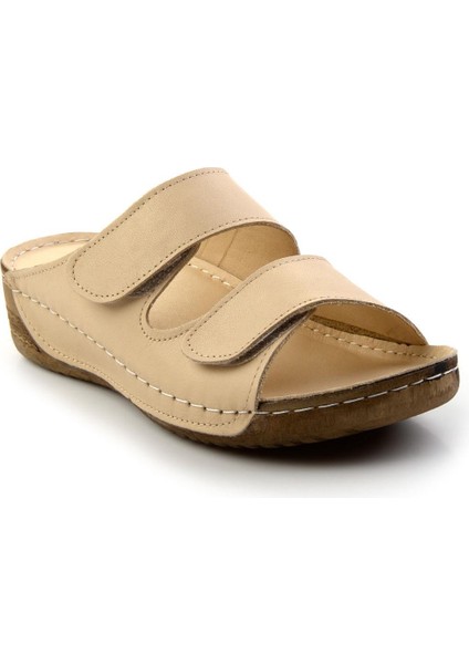 Bej Leather Kadın Terlik K04331023203 fiyatları