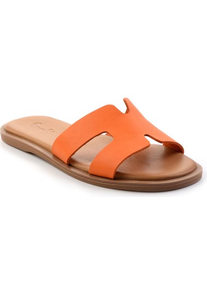 Turuncu Leather Kadın Terlik K04507430003 fiyatları