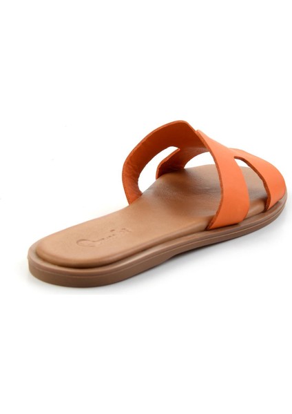 Turuncu Leather Kadın Terlik K04507430003 modelleri