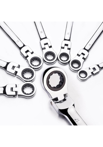 6mm Tarzı Esnek Başlı Ratchet Anahtar Seti Anahtarlar Kombinasyon Krom Kaplama Dişli Anahtar Aracı Seti Araba Tamir Ratchet (Yurt Dışından) fiyatları