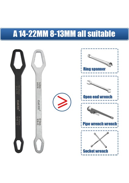 230MM 8-22MM 5mm Tarzı Evrensel Torx Anahtar Kendiliğinden Sıkılaştırma Ayarlanabilir Ratchet Anahtar Tork Tahtası Çift Başlı Çok (Yurt Dışından) fırsatları