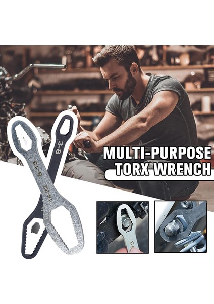 8-22 5mm Gümüş Tarzı Universal Torx Anahtarı Kendiliğinden Sıkılaştırma Ayarlanabilir Anahtar Tahtası Çift Başlı Torx Anahtarı El Aletleri Fabrika Için (Yurt Dışından) fiyatları