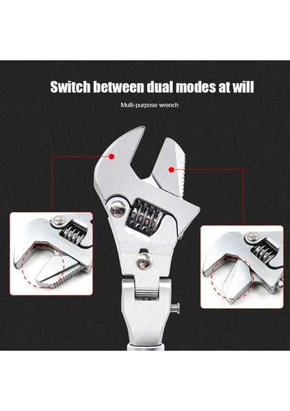 Kara Ay Tarzı 10 Bir 1 Ayarlanabilir Tork Anahtarı Ratchet 180 Derece Katlanabilir Evrensel Makaralı Anahtar Manuel Aracı Ev Bakımı (Yurt Dışından) fırsatları