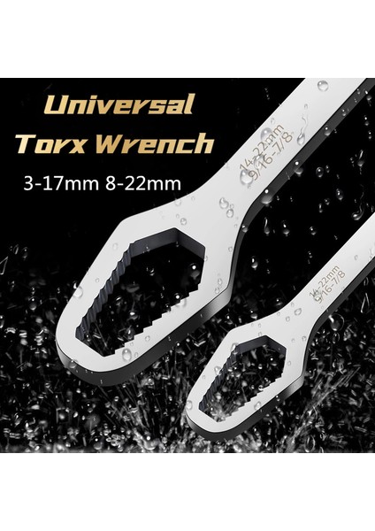 3-17MM Siyah Tarzı Evrensel Torx Anahtar Kalınlığı Kendinden Sıkıştırmalı Ayarlanabilir Anahtar Tahtası Çift Başlı Torx Anahtarı El Aletleri (Yurt Dışından) modelleri