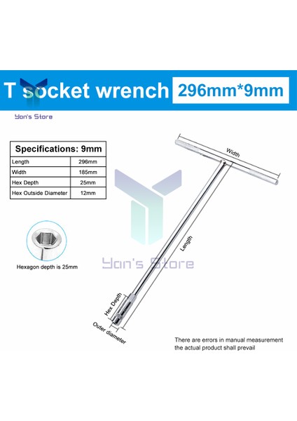 T9 Tarzı T Tipi Evrensel Soket Anahtar Yüksek Cr-V Altıgen Soket Anahtarı Çelik Ispanyol Anahtar El Aletleri Otomatik Tamir Için (Yurt Dışından)