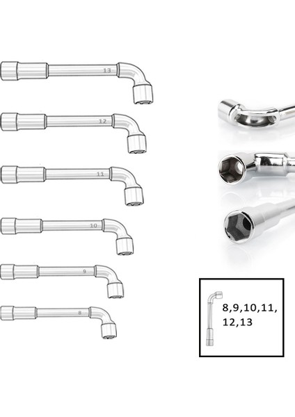 L-Tipi Soketli Ispanyol Anahtarı Seti Boru Kılıfı Anahtar Takımı Çift Uçlu Çok (Yurt Dışından) fiyatları