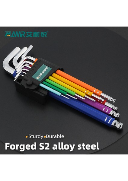 9 Adet Düz Kafa Stili Orta Uzunluklu Ekstra Uzun Yuvarlak Uçlu Allen Anahtar Seti Düz Kafa Allen Anahtarı Hex Anahtar Seti Aracı (Yurt Dışından) indirimleri