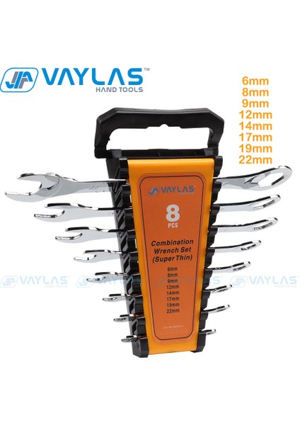 6-22MM Tarzı Süper Ince Çift Başlı Anahtar Seti Ultra Ince Kombinasyon Açık Uçlu Soket Anahtar Seti Evrensel Onarım El Aleti (Yurt Dışından)