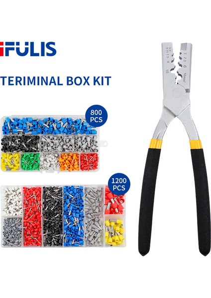 Pz0.25-2.5 1200PCS Stili Pz Kıvırcık Terminal Seti Tel Bağlayıcılar Klemens Kırıcı Pense Kıvırma Aracı Tüp Terminal Kiti (Yurt Dışından)