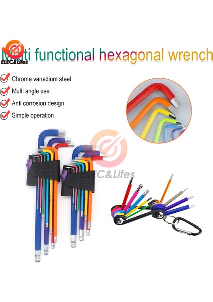 B Tarzı Renk Kodlu Toplu Uçlu Hex Allen Anahtar Takımı Torklu Uzun Metrik Kollu El Aletleri Bisiklet Aksesuarları (Yurt Dışından) modelleri