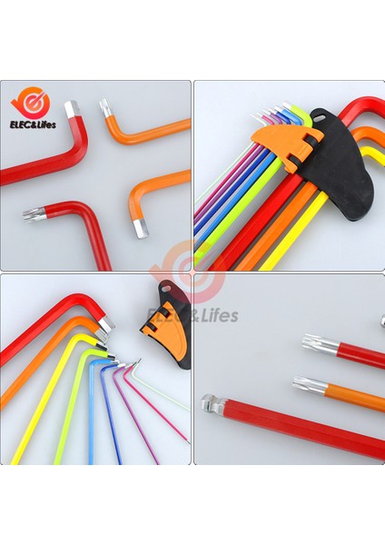 B Tarzı Renk Kodlu Toplu Uçlu Hex Allen Anahtar Takımı Torklu Uzun Metrik Kollu El Aletleri Bisiklet Aksesuarları (Yurt Dışından) indirimleri