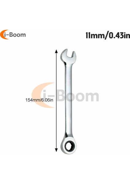 11MM Tarzı Evrensel Kıvrak Anahtar Kombine Anahtar Anahtarları Dişli Halka Araba Tamir Aracı Kolu Krom Vanadyum Aracı (Yurt Dışından)