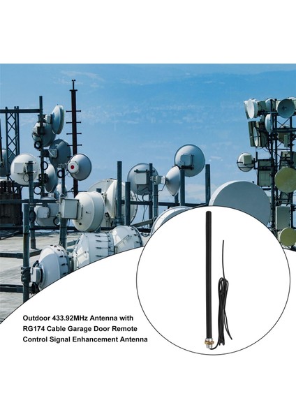 RG174 Kablolu 433.92MHZ Dış Mekan Anteni Garaj Kapısı Uzaktan Kumandası Sinyal Geliştirme Anteni (Yurt Dışından)