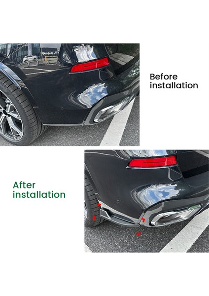 Bmw Için X5 G05 M Spor 2019-2023 Arka Ön Tampon Açı Difüzör Splitter Spoiler Koruyucu Parlak Siyah (Yurt Dışından)