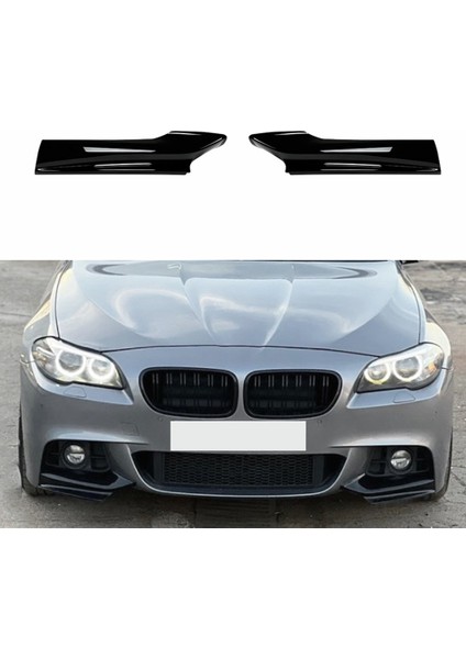 Araba Parlak Siyah Ön Ön Tampon Açı Difüzör Splitter Spoiler Koruyucu Bmw 5 Serisi Için F10 F11 M Spor 2011-2017 (Yurt Dışından)