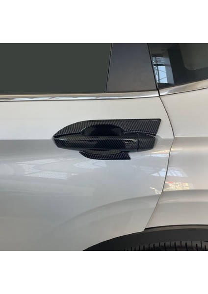 Araba Karbon Fiber Abs Dış Kapı Kase Trim Koruyucu Kapak Etiket Mitsubishi Outlander 2022-2023 Için (Yurt Dışından)